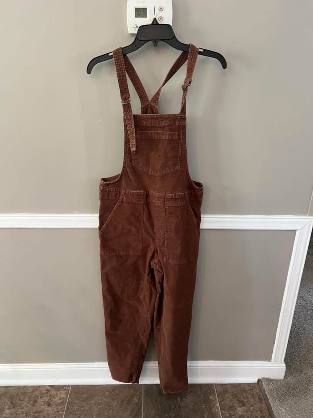 aerie Brown Corduroy Overalls Jumpsuit